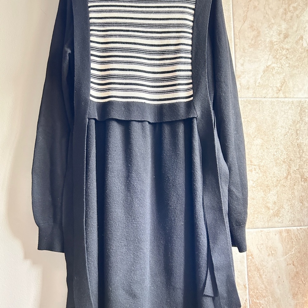 Sold out-
Kuose Designer Black and White Striped Dress